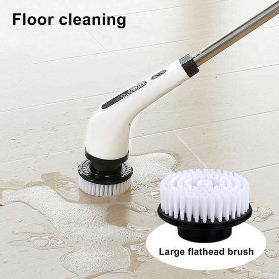 Electric Spin Brush Shower Scrubber with Long Handle IPX7 Waterproof Detachable Rechargeable Cordless Tile