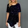 Women Plus Size Ladies Tee Shirts Colorful Dots Print Loose Casual Tops Female Irregular Summer Clothes