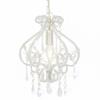 VidaXL Ceiling Suspension, E14 Bulbs, 24x32 Cm, White Metal Base with Acrylic Beads, Elegant and Contemporary Chandelier 281593