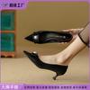 Leather Women's Shoes Are New In Summer, Not Tired, French High Heels, Thin Heels, Femininity, Pointed Single Shoes 2025 Spring Women