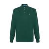 Polo Solid Color Logo Embroidered Long Sleeve Polo Shirt Men Tops Green 710671784-032