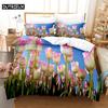 Sky Tulip Lovers Queen Bedding Set Duvet Cover Kids Bedroom Bed Set Comforter Cover Set King Size Duvet Cover Set Bedding Sets