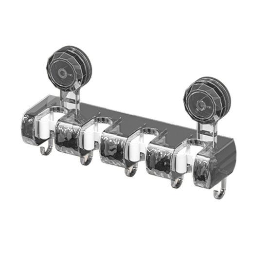 Wall Mount Mop Gripper Broom Holder Strong Load-Bearing Simple Installation Anti-Slip Mop Handle Hanger Dustpan Broom Organizer