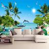 Modern 3d Wallpaper Sea View Seagull Coconut Tree Wall Mural Living Room Sofa Tv Background Wall Papers Home Decor