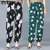 Middle Aged and Elderly Mothers' Pants Summer Lantern Pants Sleeping Pants Floral Pants Long Pants