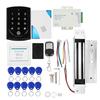 Door Access Control System 180KG Magnet Lock Remote Control Button Doorbell Power Supply 10 Keyfobs