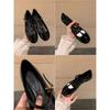 Cowhide Version~ Small Gold Buckle Retro Round Head T Belt Genuine Leather Mary Jane Flats Women's Single Shoes Autumn