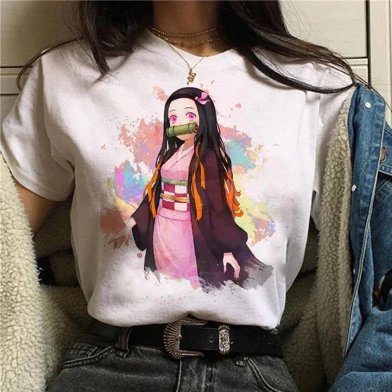 Demon Slayer T Shirt Women Kimetsu No Yaiba Nezuko Tshirt FeUnisex Tanjirou Kamado Graphic Tee Shirt Japanese Anime Unisexga T-shirt