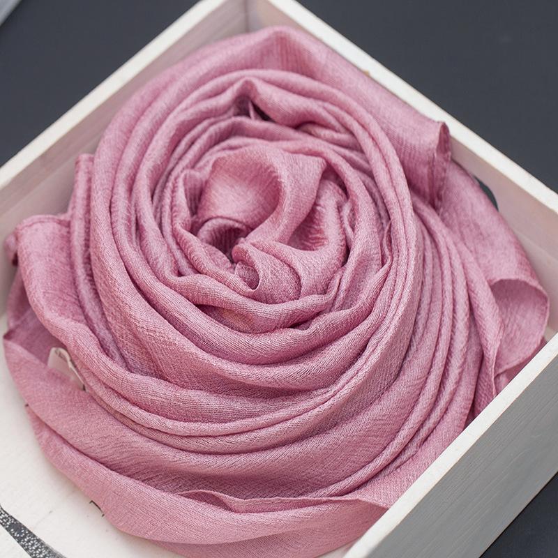 Pearlescent Korean-Style Women's Dutch Linen Scarf - Long, Smooth, and Fashionable Shawl