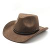 Suede Top Hat Women'S Western Cowboy Hat Men'S Bull Head Belt Jazz Hat Hat