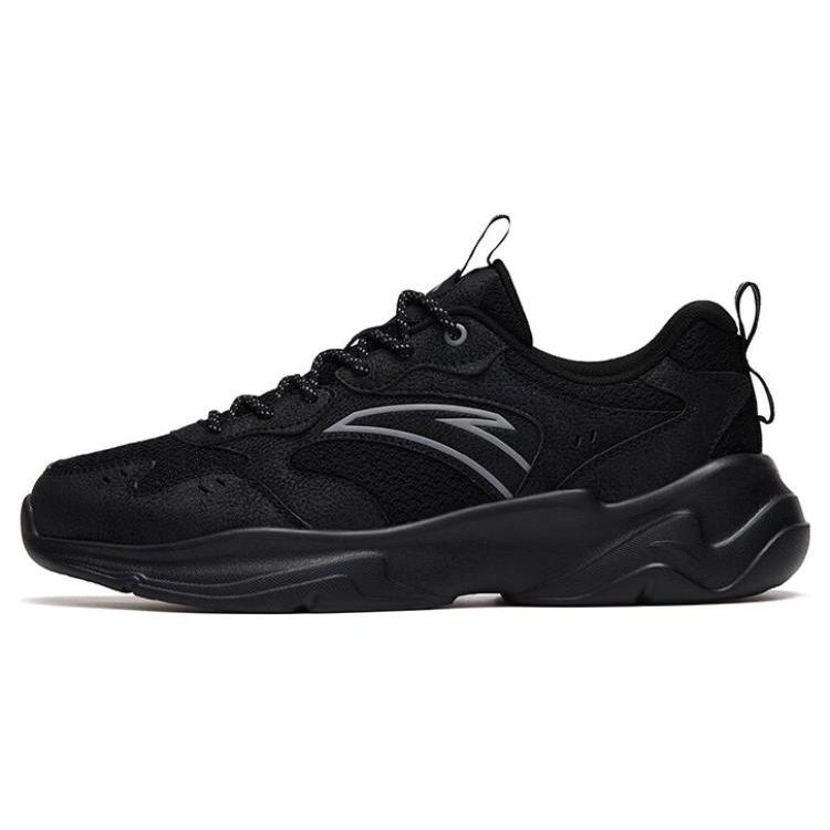 Anta Synthetic Leather Shock Absorbing Non-Slip Wear-Resistant Lightweight Low-Top Sports Casual Shoes Men Sneakers Black 912518852-3