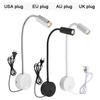 Plug Wired Flexible 3 Watts 3W Gooseneck Led Wall Light Sconce Lamp Lighting for Bedroom Reading Bathroom with Plug, Black White