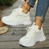 Fashion Women's Mesh Chunky Sneakers Breathable Platform Running Sports Shoes for Women Plus Size Thick Bottom Non Slip Walking Trainers