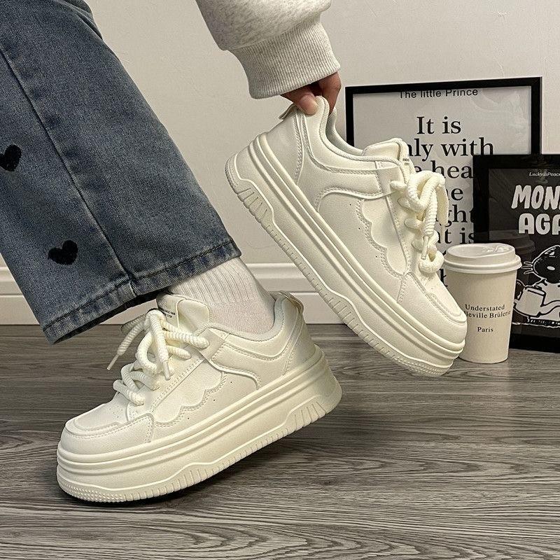 Spring and Autumn New Korean Version Fashion Trend Versatile Pure White Shoes Board Shoes Comfortable Casual non-Slip Women's