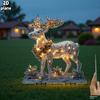 2D Flat Pattern Christmas Reindeer Garden Pile 2D Flat Acrylic Outdoor Patio Decoration, Holiday Decoration Garden and Terrace, Reindeer Christmas