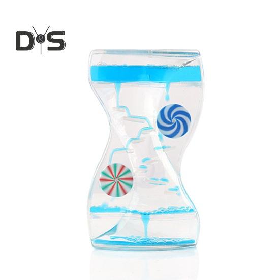Liquid Motion Bubbler Timer Rotary Wheels Stress Relief Colorful Oil Dropping Hourglass Fidget Toy Home Office Desktop Decoration Kids Adults Gift