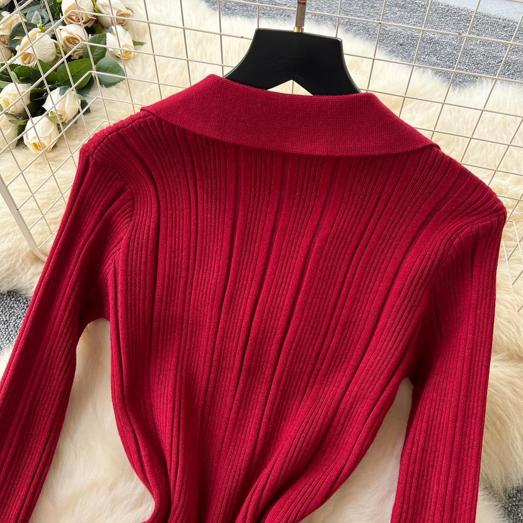 Autumn Winter Women V-neck Full Sleeve Knitted Sweater Party Long Maxi Mermaid Dresses