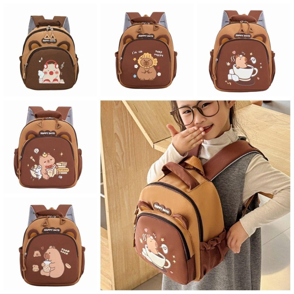 Kawaii Capybara Kindergarten Backpack Lightweight Children School Bag  Toddler