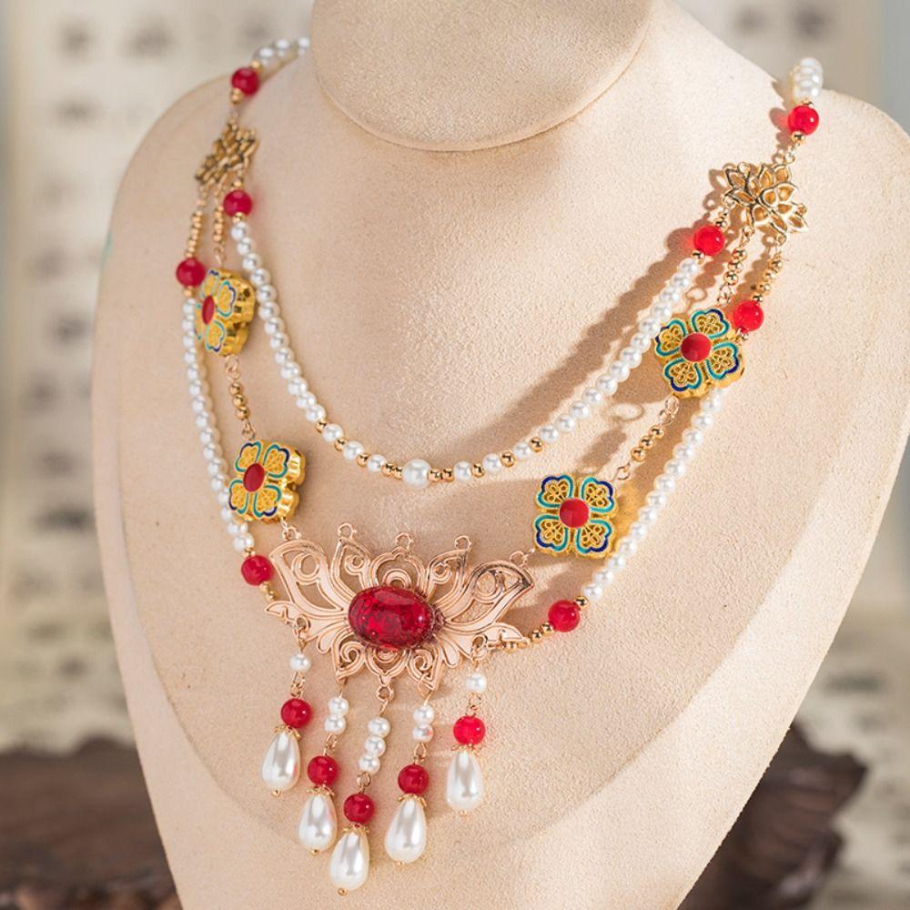 Ethnic Style Hanfu Ruyi Pendant Tang Ming Song Dynasty Long Tassel Necklace Party Jewelry