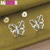 925 Sterling Silver Butterfly Stud Earring Jewelry