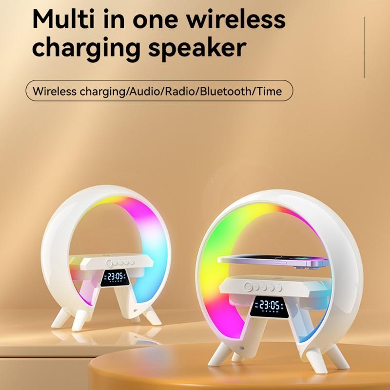 Multifunctional Night Lights Alarm Clock Music Speaker Wireless Charger 3 In 1Bedside Table Lamps G Styling Light Home Bedroom Decor