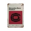 Vintage Metal Posters Signs Modern Famous Football Stadium Nordic Style Wall Art Poster for Living Bar