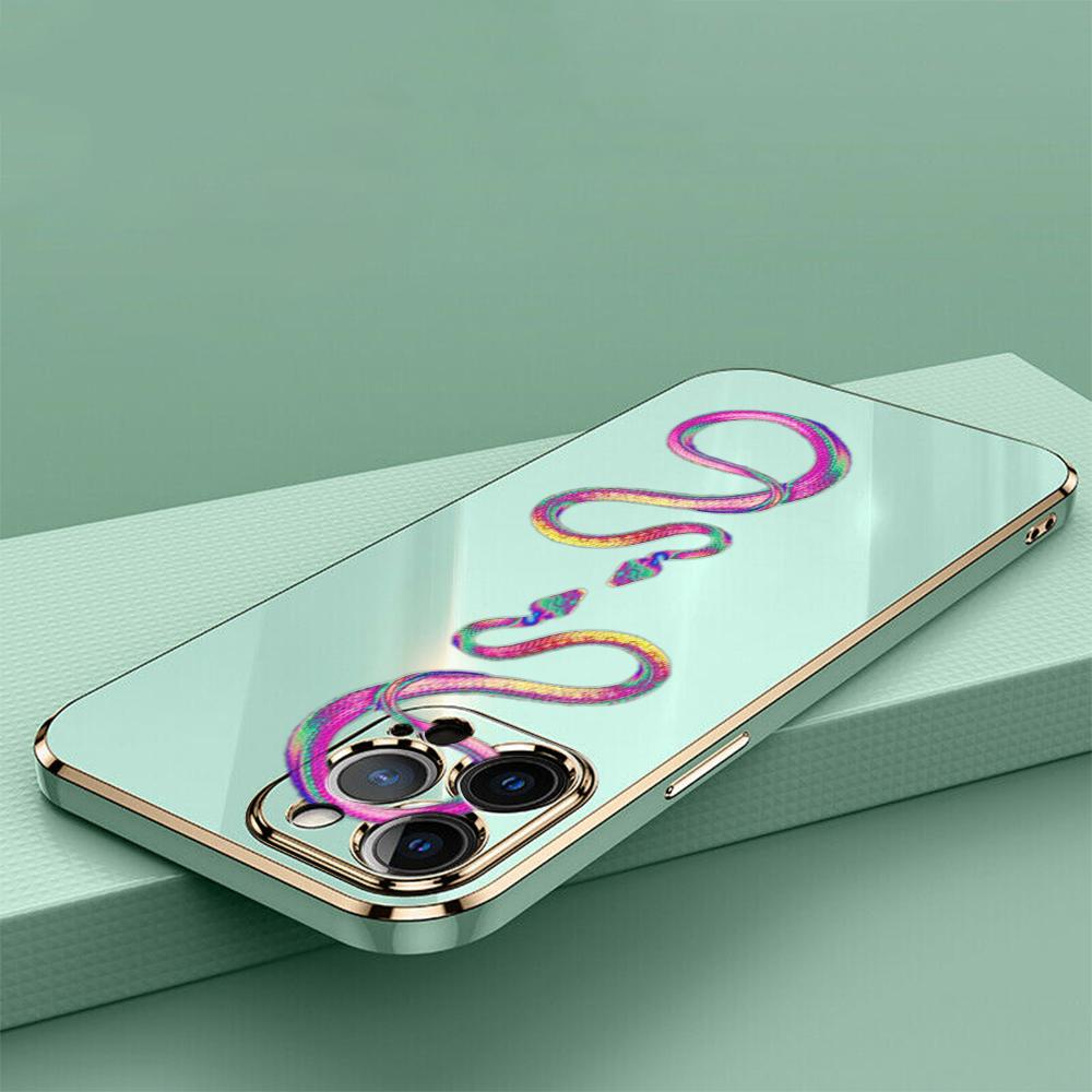 N73 Black Gold Snake Design Plating Edge Soft TPU Phone Cases for Xiaomi 14 Poco M5s X5 F6 Redmi 13C 12C 8 Note 12 10 11 13 Pro Plus Shockproof Cover