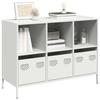 VidaXL White Buffet 101.5x39x73.5 Cm Cold-Rolled Steel, Storage Cabinet, Kitchen Storage Cabinet, Furniture of 851369