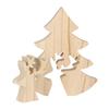 Christmas Decoration - MegaCrea DIY - Removable Christmas Tree - Natural Wood - 15 Cm - Indoor