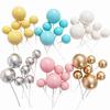 10Pcs Cake Topper Gold Silver Ball Happy Birthday Cake Topper DIY Cupcake Flag Wedding Decor Christmas Ball Birthday Decoration