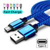 Type C Fast Charging Charger For Samsung Xiaomi Type C USB Quick Charger Cable Date Sync Nylon Braided Wire Charger Cable