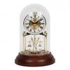 Rhythm Anniversary Mantel Clock Wood Base Glass Dome