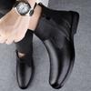 Fashion Luxury Brand Leather Men Chelsea Boots Genuine Leather Winter Plush Ankle Boots High Quality Business British Style Casual Boots