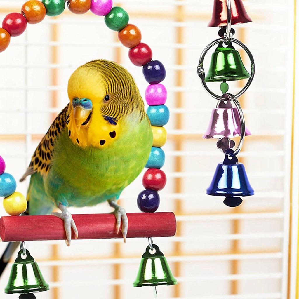 10 шт./компл., качели с птицами, попугаями, жевательный подвесной колокольчик, клетка для кореллы, игрушка