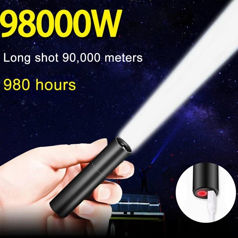 Portable Mini LED Torch Rechargeable Powerful Light Torch Outdoor Fixed Focus Torch New