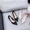 High Heels Women Shoes Thin Heels 5cm Beige Temperament Pointed 3cm Soft Leather Single Shoes with Skirt 2024 Summer New Style