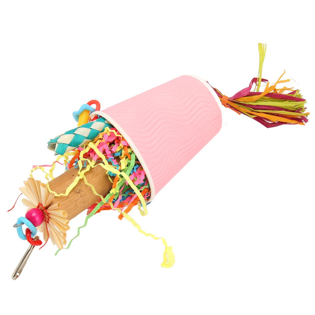 Parrot Foraging Shredding Toy Bird Hanging Toys Parrot Foraging Trap Cup Paper Shred Toy for