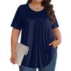 Women's Fashion Casual  Solid Color Round Neck Short Sleeve Top Womens Plus Size Tops