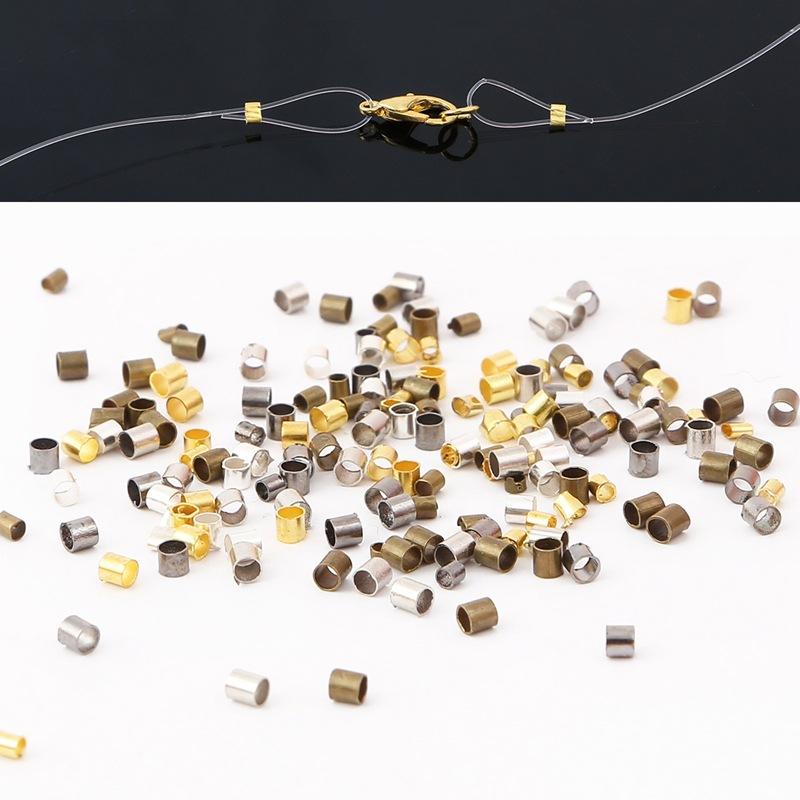 End Beads 500PCS/Lot Bracelets For Jewelry Making DIY Stopper Supplies 1.5 2.0mm Crimp Findings Necklace Copper Tube High Quality Spacer Beads