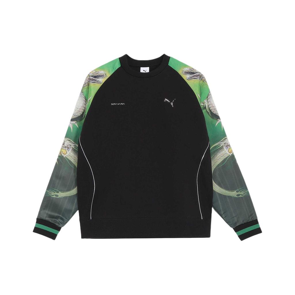 Puma X Sorayama Collaboration Graphic Print American Vintage Casual Crew Neck Long Sleeve Sweatshirt Unisex Sweatshirt Black 626533-01