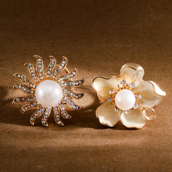 Пряжка для шарфа Кольцо для рубашки Зажим-слайдер Кольцо для шарфа Цветок Солнце Стразы Пряжка для шарфа Аксессуар для одежды для свиданий вечеринок мероприятий