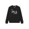 Fila FW22 Letter Print Casual Knit Pullover Sweatshirt Men Sweatshirt Black F11M248206FBK