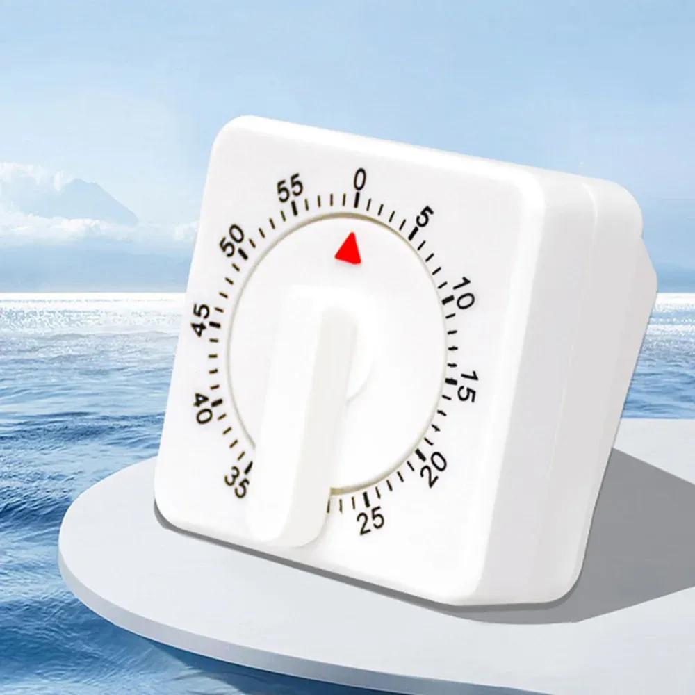 Кухонный таймер 60 минут обратный отсчет белый бесшумный будильник напоминание механический таймер секундомер для класса домашнего задания офисного совещания