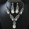 Set Of Necklace Earrings Set, Court Temperament Alloy Crystal Retro Necklace Set 2-Piece Set