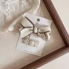 Autumn Winter Cute Kids Girl Hair Clip Retro Princess Beige Coffee Color Bow Floral Hair Pin Little Girl Hair Styling Headwear