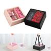 Flower Box With Handle Gift Box Flower Packaging Box Clear Window Jewelry Display Wedding Party Valentine's Day Packing Handbag