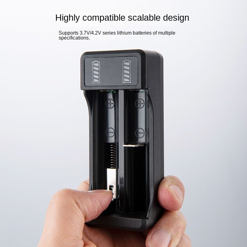 2/4 Slots Universal Battery Charger for 18650 18500 16340 14500 26650 Rechargeable Lithium Battery USB Charging Adapter AVE