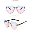 Child Rimless Frame Sunglasses Children Kids Gray Pink Red Lens Fashion Uv400 Protection Eyewear