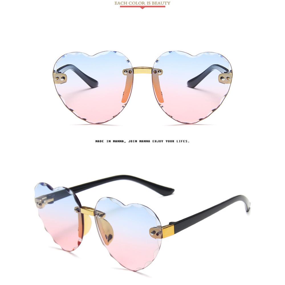 Child Rimless Frame Sunglasses Children Kids Gray Pink Red Lens Fashion Uv400 Protection Eyewear