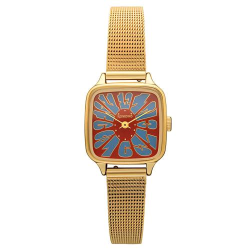 Authorized Dealer: KOMONO Women's Watch KOM-W4211 Kate Flower Royale in Gold, Maroon, and Blue